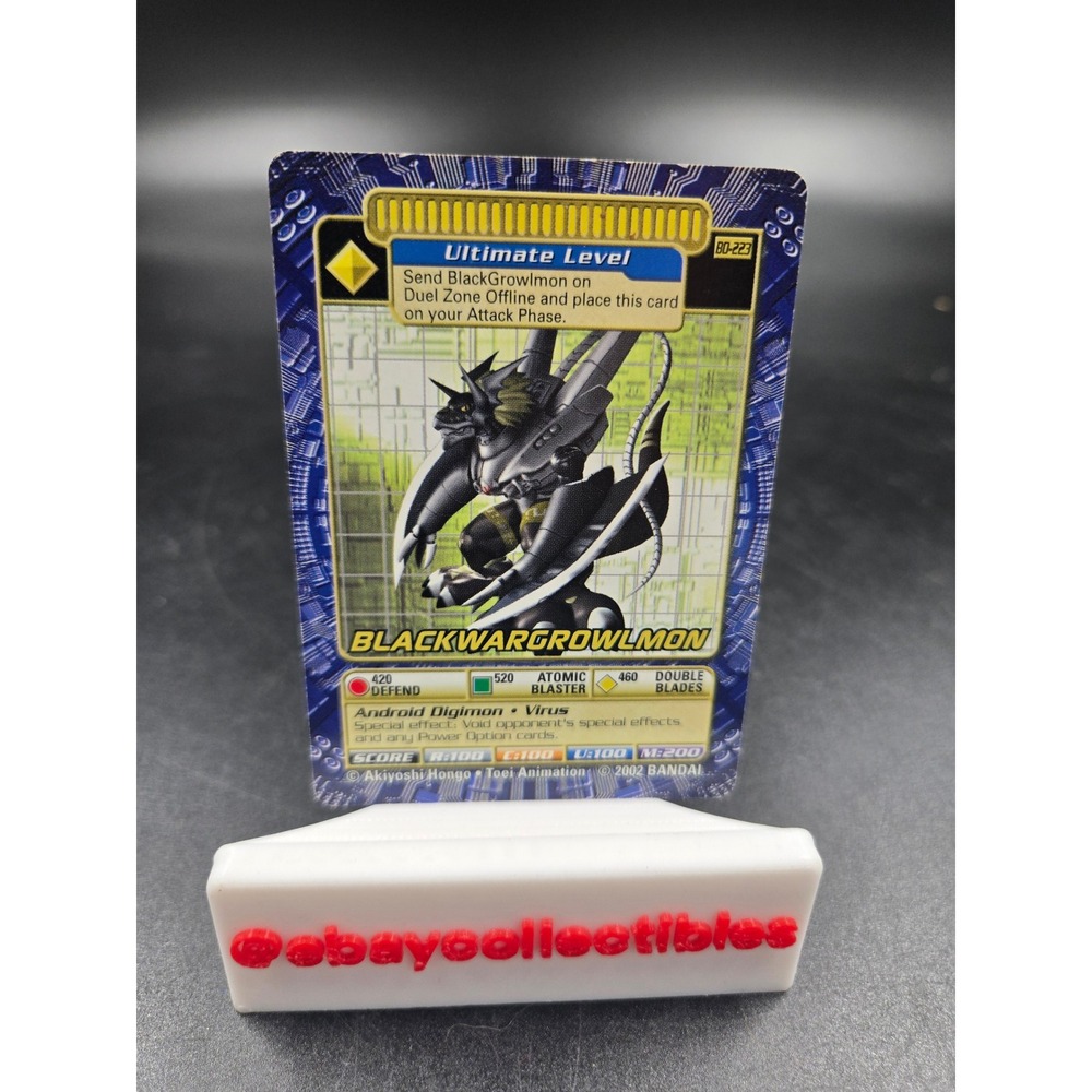 Digimon BlackWarGrowlmon BO-223 Ultimate Level 2002 Bandai Digi-Battle Card